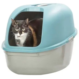 ARENERO PARA GATO PLASTICO GRIS TURQUESA